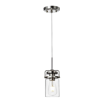 LED Mini Pendant Light Fixture - 8W - 800 Lumens - 2700K Soft White CCT - Energy Star & UL Listed - Satin Nickel Finish